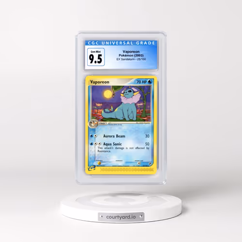 2003 EX Sandstorm (2003 Copyright, w/ "e" Symbol) #25/100 Vaporeon (CGC 10 GEM MINT)