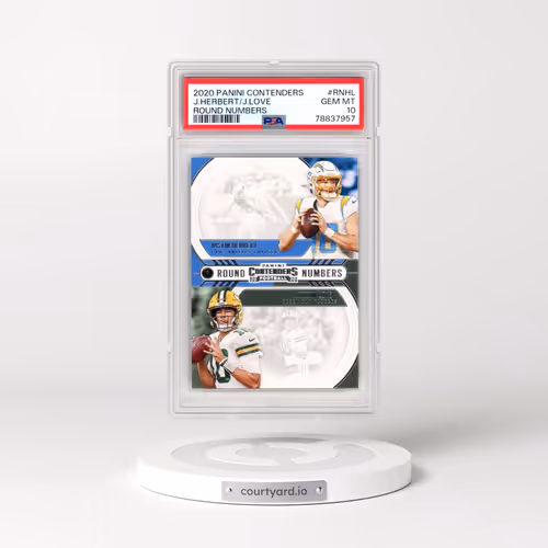 2020 Panini Contenders Round Numbers #RNHL Jordan Love/Justin Herbert (PSA 10 GEM MINT)