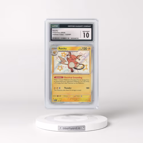 2024 Paldean Fates - PAF EN #132/091 Raichu - Shiny Rare Holo (CGC 10 GEM MINT)