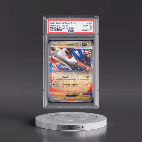 2025 Pokémon Mep EN-Me Black Star Promo #011 Mega Latias EX - Holo Mega Latias EX Box (PSA 10 GEM MI