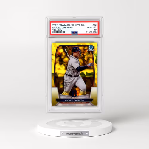 2023 Bowman Chrome Sapphire Edition #12 Miguel Cabrera - Yellow (PSA 10 GEM MINT)