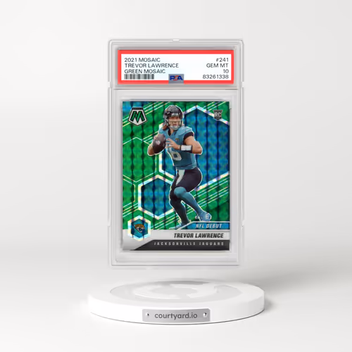 2021 Panini Mosaic #241 Trevor Lawrence - Green Mosaic (PSA 10 GEM MINT)
