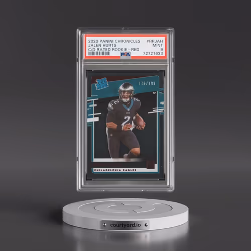 2020 Panini Chronicles Clearly Donruss Rated Rookies #RRJAH Jalen Hurts - Red (PSA 9 MINT)