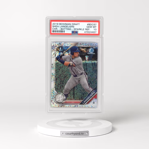 2019 Bowman Draft #BDC67 Shea Langeliers - Chrome-Batting-Sparkle Refractor (PSA 10 GEM MINT)