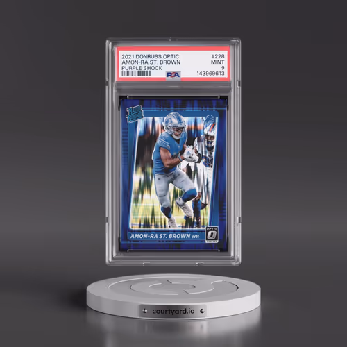 2021 Panini Donruss Optic #228 Amon-RA St. Brown - Purple Shock (PSA 9 MINT)