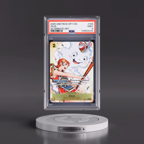 2025 One Piece OP11-A Fist of Divine Speed #106 Zeus - Alternate Art (PSA 9 MINT)