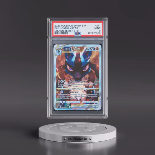 2023 Pokémon Swsh Black Star Promo #291 Lucario Vstar - Full Art Crown Zenith Elite Trainer Box (PSA