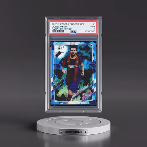 2020 Topps Chrome UEFA Champions League Sapphire Edition #1 Lionel Messi (PSA 9 MINT)