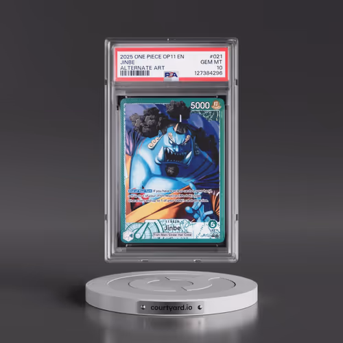 2025 One Piece OP11-A Fist of Divine Speed #021 Jinbe - Alternate Art (PSA 10 GEM MINT)