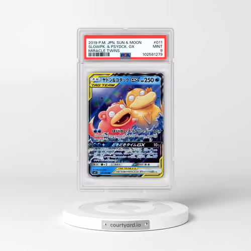2019 Pokémon Sun & Moon Miracle Twins #011 Slowpoke & Psyduck GX - Holo (PSA 9 MINT)