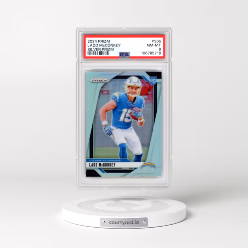 2024 Panini Prizm #365 Ladd McConkey - Silver Prizm (PSA 8 NM-MT)
