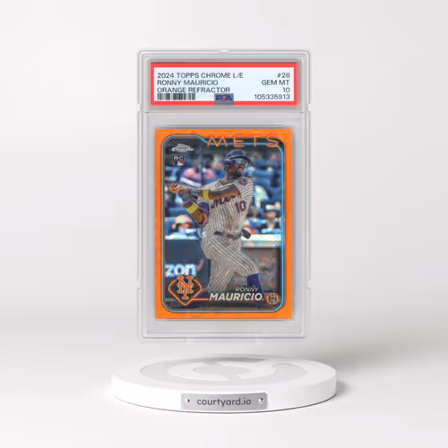 2024 Topps Chrome Logofractor Edition #28 Ronny Mauricio - Orange Refractor (PSA 10 GEM MINT)