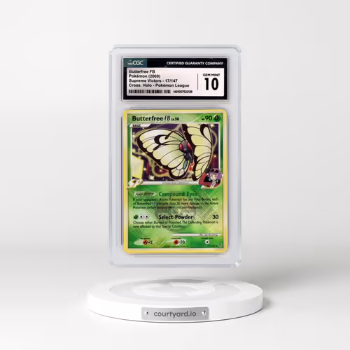 2009 Supreme Victors #17/147 Butterfree FB - Crosshatch Holo (Cross. Holo) Pokémon League (CGC 10 GEM MINT)