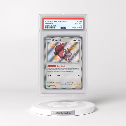 2024 Pokémon Paf EN-Paldean Fates #205 Skwovet - Shiny Rare (PSA 10 GEM MINT)