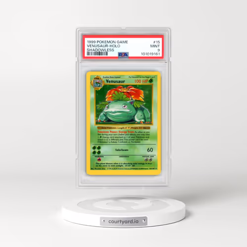 1999 Pokémon Game #15 Venusaur - Holo Shadowless (PSA 9 MINT)