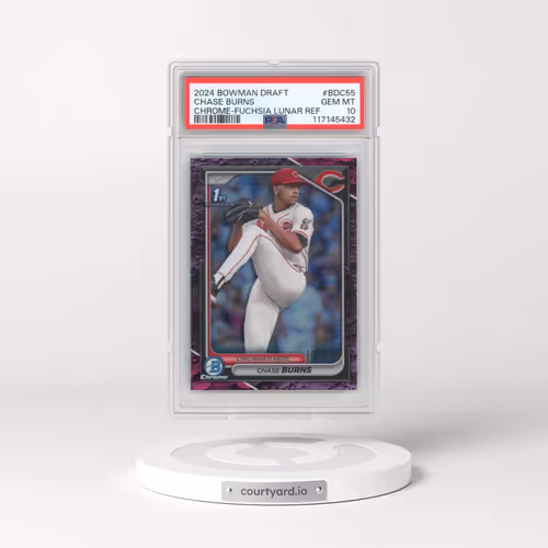 2024 Bowman Draft #BDC55 Chase Burns - Chrome-Fuchsia Lunar Refractor (PSA 10 GEM MINT)