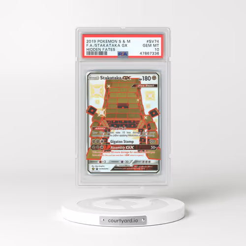 2019 Pokémon Sun & Moon Hidden Fates #SV74 Stakataka GX - Holo Full Art (PSA 10 GEM MINT)