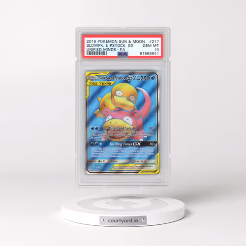 2019 Pokémon Sun & Moon Unified Minds #217 Slowpoke & Psyduck GX - Holo Full Art (PSA 10 GEM MINT)