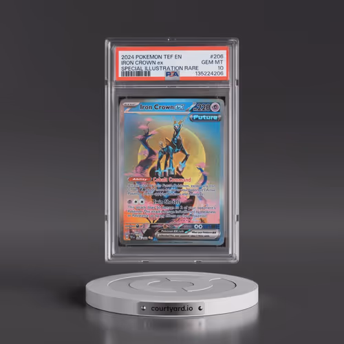 2024 Pokémon Tef EN-Temporal Forces #206 Iron Crown EX - Holo Special Illustration Rare (PSA 10 GEM