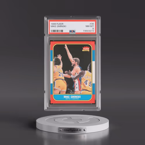 1986 Fleer #38 Mike Gminski (PSA 8 NM-MT)