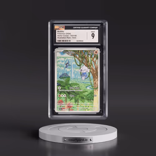 2024 Pokémon Scr EN-Stellar Crown #153 Meditite - Illustration Rare (CGC 9 MINT)