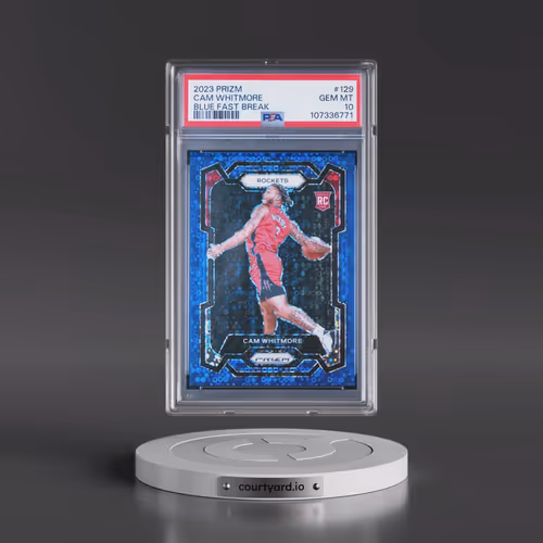 2023 Panini Prizm #129 Cam Whitmore - Blue Fast Break (PSA 10 GEM MINT)