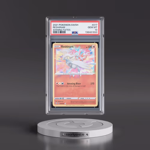 2021 Pokémon Sword & Shield Shining Fates #017 Reshiram (PSA 10 GEM MINT)