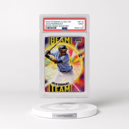 2022 Topps Stadium Club Chrome Beam Team #BT19 Julio Rodriguez - Wave Refractor (PSA 9 MINT)