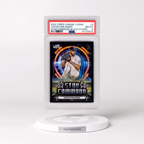 2024 Topps Chrome Cosmic Star Command #3 Justin Verlander - Black Eclipse (PSA 8 NM-MT)