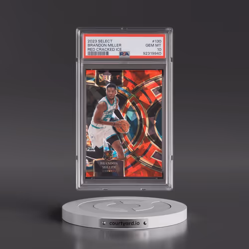 2023 Panini Select #130 Brandon Miller - Red Cracked Ice (PSA 10 GEM MINT)