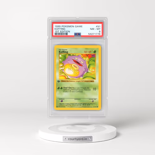 1999 Pokémon Game #51 Koffing - 1st Edition (PSA 8 NM-MT)