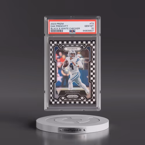2023 Panini Prizm #73 Dak Prescott - Black & White Checker (PSA 10 GEM MINT)