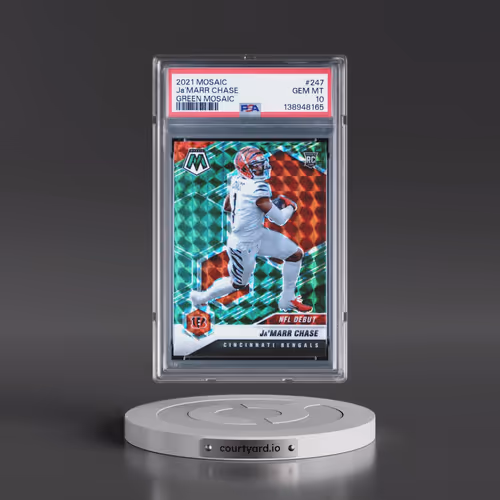 2021 Panini Mosaic #247 JA'Marr Chase - Green Mosaic (PSA 10 GEM MINT)