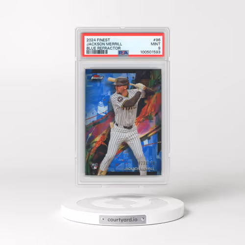 2024 Topps Finest #96 Jackson Merrill - Blue Refractor (PSA 9 MINT)