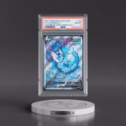 2021 Pokémon Swsh Black Star Promo #181 Vaporeon V - Holo Full Art Vaporeon Vmax Premium Collection