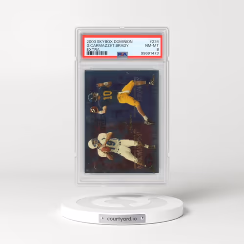 2000 Skybox Dominion #234 Giovanni Carmazzi/Tom Brady - Extra (PSA 8 NM-MT)