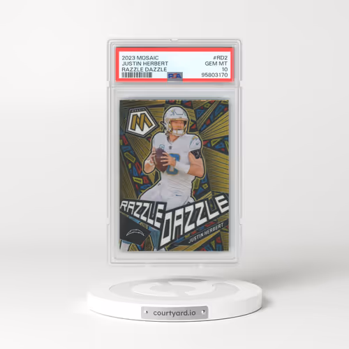 2023 Panini Mosaic Razzle Dazzle #RD2 Justin Herbert (PSA 10 GEM MINT)