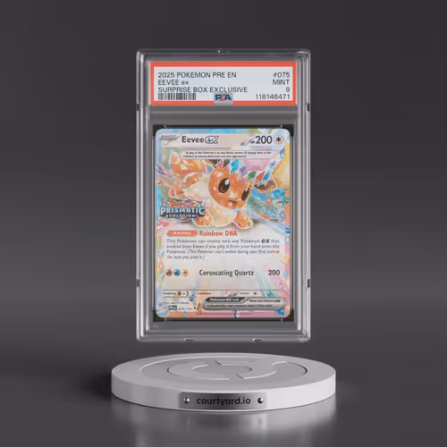 2025 Pokémon Pre EN-Prismatic Evolutions #075 Eevee EX - Holo Surprise Box Exclusive (PSA 9 MINT)