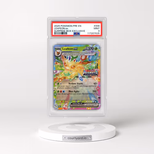 2025 Pokémon Pre EN-Prismatic Evolutions #006 Leafeon EX - Holo Surprise Box Exclusive (PSA 9 MINT)