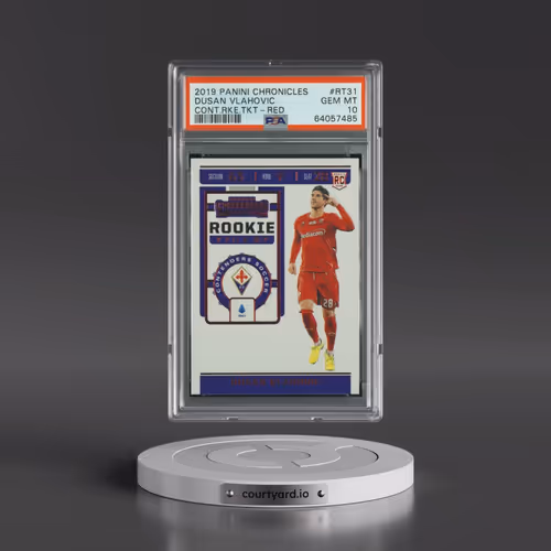 2019 Panini Chronicles Contenders Rookie Ticket #RT31 Dusan Vlahovic - Red (PSA 10 GEM MINT)