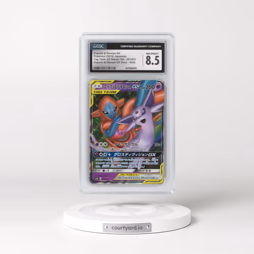 2019 Tag Team GX Starter Set #001/031 Espeon & Deoxys GX - Holo Espeon & Deoxys GX Deck (CGC 8.5 NM-MT+)