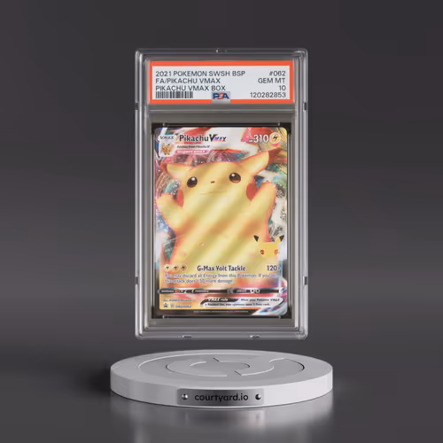 2021 Pokémon Swsh Black Star Promo #062 Pikachu Vmax - Full Art Pikachu Vmax Box (PSA 10 GEM MINT)