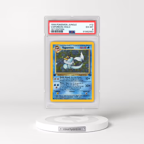 1999 Pokémon Jungle #12 Vaporeon - 1st Edition Holo (PSA 6 EX-MT)