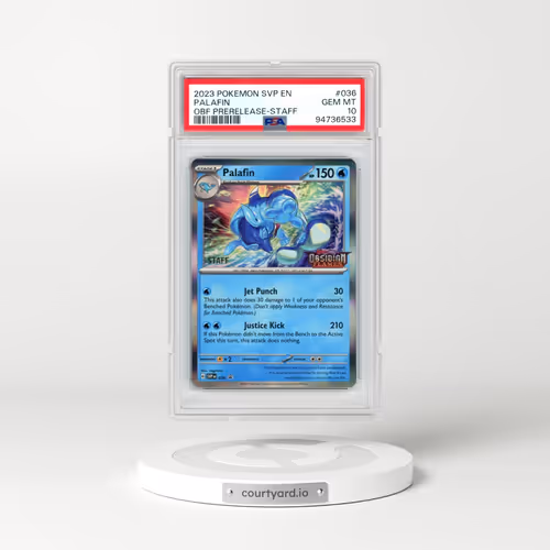 2023 Pokémon Svp EN-SV Black Star Promo #036 Palafin - Obsidian Flames Prerelease-Staff (PSA 10 GEM MINT)