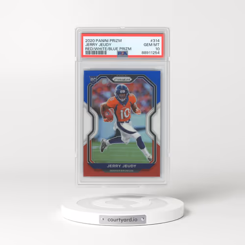 2020 Panini Prizm #314 Jerry Jeudy - Red/White/Blue Prizm (PSA 10 GEM MINT)