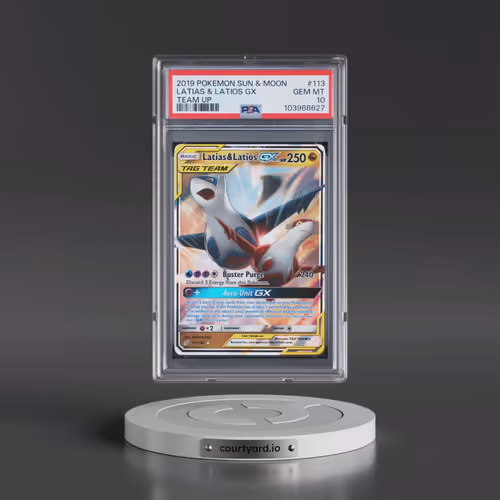 2019 Pokémon Sun & Moon Team Up #113 Latias & Latios GX - Holo (PSA 10 GEM MINT)