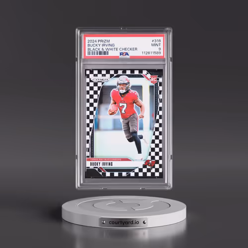 2024 Panini Prizm #316 Bucky Irving - Black & White Checker (PSA 9 MINT)