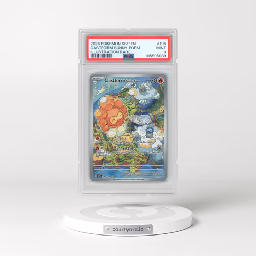 2024 Pokémon Ssp EN-Surging Sparks #195 Castform Sunny Form - Illustration Rare (PSA 9 MINT)