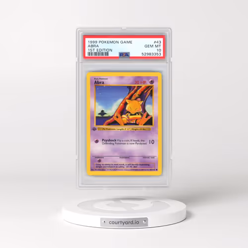 1999 Pokémon Game #43 Abra - 1st Edition (PSA 10 GEM MINT)