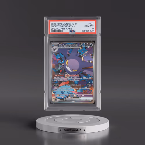 2025 Pokémon SV10-Glory of Team Rocket #127 Team Rocket's Crobat EX - Holo Special Art Rare (PSA 10